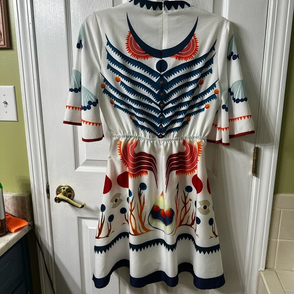 Colorful Patterned Women's Dress - Picture 2 of 3